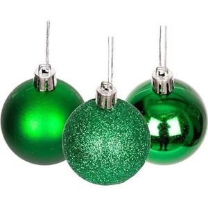 50 mm/18 stuks kerstballen onbreekbaar donkergroen, kerstboomdecoraties, balornamenten, ballen, hangende kerstdecoraties, vakantiedecoratie - glanzend, mat, glitter