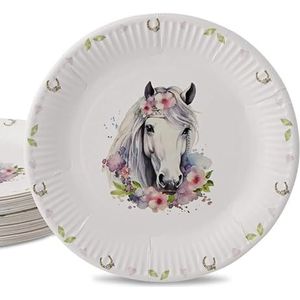 4e verjaardag borden kinderen papieren borden, 4e papieren plaat kinderen papieren borden 7 inch, 16 stuks feestborden kinderen wegwerpborden, papieren borden servies set voor bruiloft babyshower