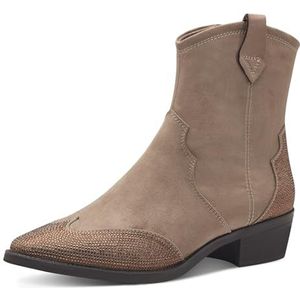 Marco Tozzi - Cowboylaarsjes - Taupe - Suèdeleer - Blokhak