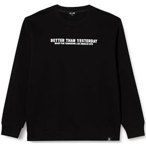 KEY LARGO Heren Sweatshirts MSW Yesterday Crew Neck, zwart (1100), XXL