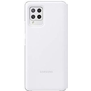 Samsung S View Wallet Smartphone Cover EF-EA426P voor Galaxy A42 5G, mobiele telefoonhoes, schokbestendig, beschermcase, geïntegreerd kijkvenster, met creditcardsleuf, wit