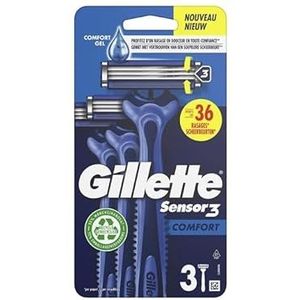 Gillette Sensor3 Comfort wegwerpscheerapparaat voor heren, 3 stuks