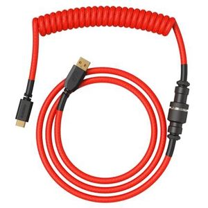 Glorious Gaming - Coiled Cable (Crimson Red), premium dubbel omhulsel, USB-C naar USB-A, anti-knoop, aviator connector, geschikt voor custom mechanische toetsenborden