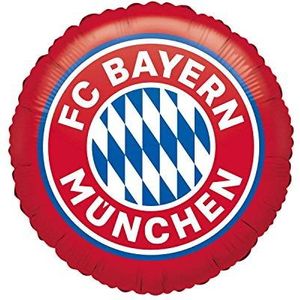 Amscan 4133501 FC Bayern München folieballon, 1 stuks, met helium te vullen, feestdecoratie voor het feest bij de fanclub of het voetbalfeest, cadeau voor Bayernfan, ronde luchtballon