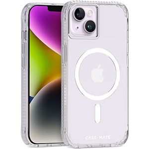 Case-Mate Tough Clear Plus MagSafe Case beschermhoes compatibel met Apple iPhone 14 hoesje helder [Gerecycled materiaal | 15 voet valbescherming | Geïntegreerde MagSafe oplaadring] - Helder