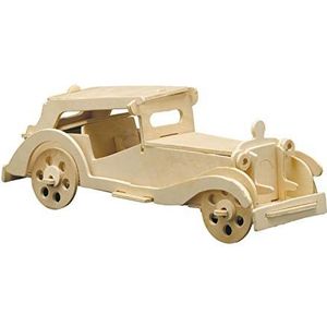 Pebaro 865/6 houten bouwset VI, 3D-puzzel auto/oldtimer, modelbouwset, knutselen met hout, bstelset, houten puzzel, voorgestanste houten plaat, uitbreken, in elkaar zetten, klaar, cadeau-idee