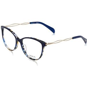 TOUS Damesbril, blauw + havana + glas, 54