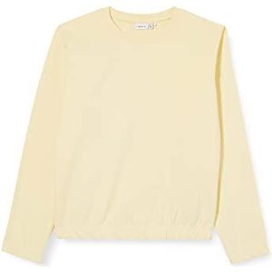 NAME IT Girl Sweatshirt met lange mouwen, Double Cream, 98 cm