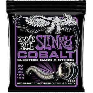 Ernie Ball Power Slinky Cobalt elektrische bassnaren, voor 5-snaren, dikte 50-135