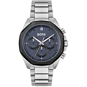 BOSS Chronograph Quartz horloge voor heren met zilveren roestvrijstalen armband - 1514015