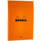 Rhodia 16260C notitieblok (geel legaal pad, DIN A5, 14,8 x 21 cm, geniet, 80 vellen, geruit, 80 g) 1 stuk, oranje