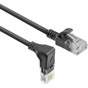 ACT CAT6A netwerkkabel 90° hoek naar beneden, U/UTP LSZH LAN-kabel, dun, 3,6 mm Slimline, flexibele ethernetkabel met RJ45-stekker, voor gebruik in datacenters, 5 meter, naar beneden
