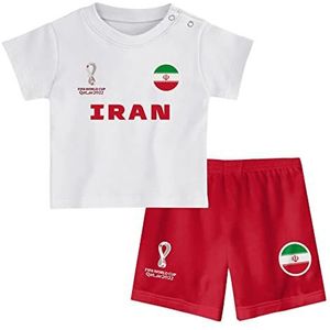 FIFA Unisex Kids Officiële Fifa World Cup 2022 Tee & Short Set - Iran - Away Country Tee & Shorts Set (pak van 1), Rood, 24 Maanden