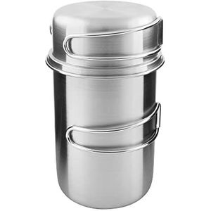 Tatonka Handle Mug 850 ml set – bekerset van roestvrij staal bestaande uit beker en deksel – met klapgrepen en volumeschaalverdeling – compatibel met Nalgene brede hals 1 liter