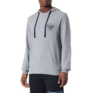 Emporio Armani Heren Comfort Stretch Terry Pullover Sweater Hooded Sweatshirt, dark grey melange, L