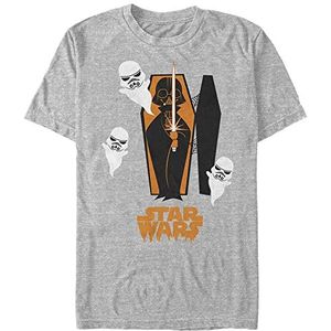 Star Wars Unisex Coffin Spooks Organic T-shirt met korte mouwen, grijs, gemêleerd, M