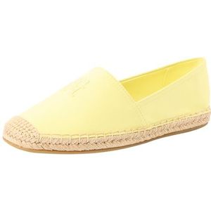 Tommy Hilfiger Geborduurde platte espadrille voor dames Fw0fw07721, Geel Geel Tulp, 37 EU