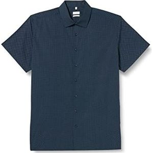 Seidensticker Men's Slim Fit Shirt met korte mouwen, donkerblauw, 37, donkerblauw