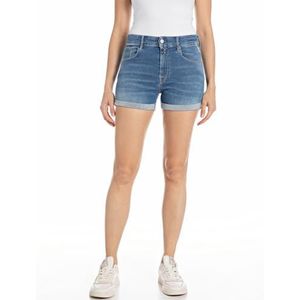 Replay Dinah Hyperflex Original Collection Jeans Shorts voor dames, 009, medium blue., 23W