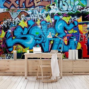 Apalis Kinderbehang vliesbehang Colours of graffiti fotobehang breed | vliesbehang wandschilderij foto 3D fotobehang voor slaapkamer woonkamer keuken | blauw, 94897