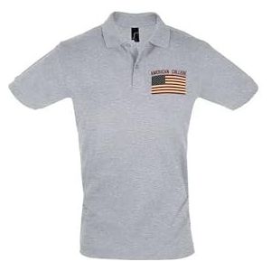 AMERICAN COLLEGE USA Uniseks poloshirt voor jongens en meisjes, grijs, 10 Jaar