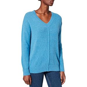 BOSS Dames C Fenail Relaxed-Fit Pullover met naad-details, blauw, S