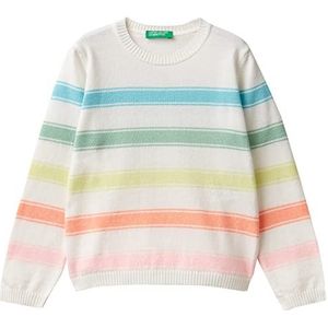 United Colors of Benetton Jersey G/C M/L 1136H100G trui, wit gestreept meerkleurig 901, 82 meisjes, Wit gestreept meerkleurig 901, 12 Maanden