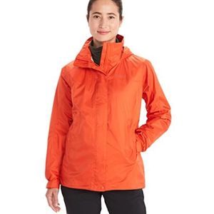 Marmot Dames Wm's PreCip Eco Jacket, Waterdicht regenjack, winddichte regenjas, ademend; opvouwbaar hardshell windjack, ideaal voor fiets- en wandeltochten, Red Sun, S