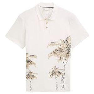 TOM TAILOR - Shirt - Beige/Zwart/Offwhite - Jersey - Bloemenprint