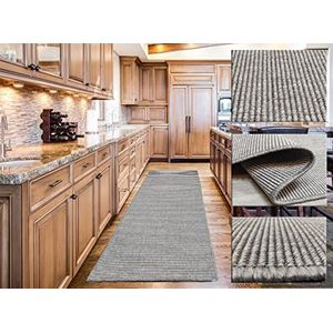 Lang tapijt voor buiten, effen kleur, zilver, tapijt, terras, keuken, lange hal, tapijt voor woonkamer, entree, tapijten 70 x 200 cm