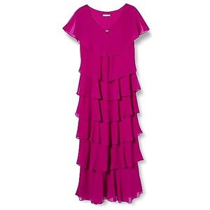 Gina Bacconi Gelaagde Maxi-jurk, Fuchsia, 10, Fuchsia, 36