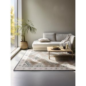 Hanse Home Design Oosters tapijt, oosters woonkamertapijt, klassiek oosters, dicht geweven, met rand, zacht laagpolig, voor slaapkamer, eetkamer, woonkamer, bruin/crème, 120 x 170 cm