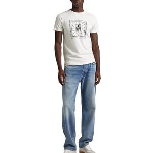 Pepe Jeans Chuck T-shirt voor heren, Beige (Krijt Wit), L