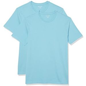 Amazon Essentials Heren Slim-Fit T-shirt met korte mouwen en ronde hals, 2 stuks, lichtblauw, X-Large