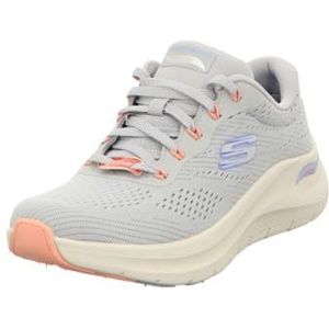 Skechers Dames Arch FIT 2.0 Big League, lichtgrijs gaas/maagdenpalm & koraal trim, 4.5 UK, Lichtgrijze Mesh Maagdenpalm Koraal Trim, 37.5 EU