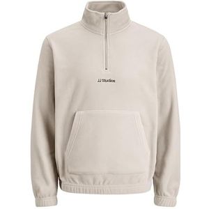JACK & JONES Jjsoho Halfzip Fleece Pls - Plus Size, maanbeam, 5XL