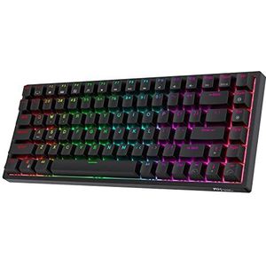 RK ROYAL KLUDGE RK84 Draadloos Bluetooth / 2.4Ghz 80% RGB mechanisch gamingtoetsenbord, DRIE modi aansluitbaar toetsenbord met hot-swappable tactiele bruine schakelaar, zwart