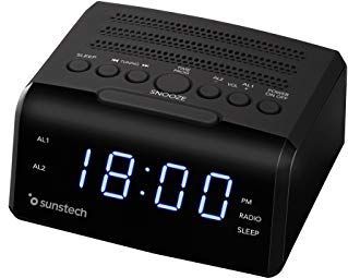 Sunstech - Frd35ubk - Wekker - Zwart - LED Scherm - Dubbel Alarm