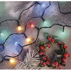 EMOS Led-lichtketting, kleurrijk voor binnen en buiten, 30 m lange kerstlichtketting met 300 leds in bolvorm, 6 uur timerfunctie, voeding en transformator, voor feestjes, Kerstmis, decoratie