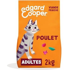 Edgard & Cooper - Kroketten voor volwassen katten, gesteriliseerd of actief zonder granen, natuurlijk voer, 2 kg kip, gezonde voeding, lekker en evenwichtig, hoogwaardig eiwit