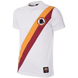 COPA As Roma Away M Retro T-shirt met ronde hals voor heren, wit