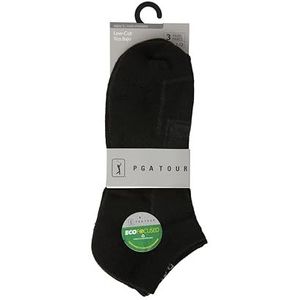 PGA Tour Golfsokken voor heren - 3-pack heren low-cut sportsokken, zwart (maat 7-12)