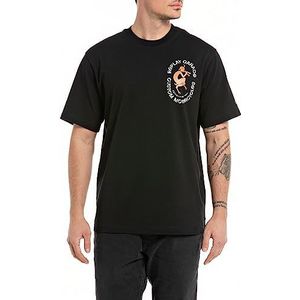 Replay Heren M6696 T-shirt, 098 Black, L, Zwart 098, L