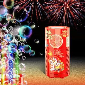 Vuurwerk bellenmachine (13 gaten met 80ml bellenoplossing), automatische vuurwerk bellenmaker met licht en schakelbaar geluid voor kinderen, ceremonie, kerst, feest