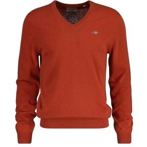 GANT Extra fijne lamswol met V-hals, Iron Red., S