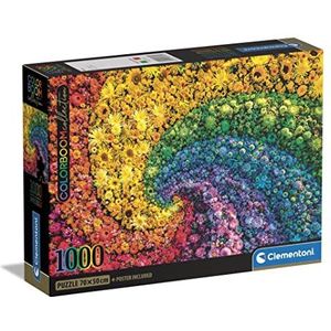 Clementoni - ColorBoom Collection-Whirl-1000 volwassenen, kleuren, puzzel gradiënt, made in Italy, meerkleurig, 39779