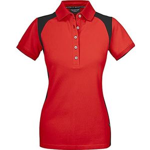 Texstar PSW7 dames stretch pikee hemd met drie knopen, maat M, rood