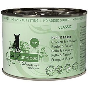 catz finefood N° 15 kip & fazant-fijn voedsel kattenvoer nat en verfijnd met Quinoa & Kresse, 6 x 200 g blikjes