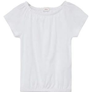 s.Oliver Junior Girl's T-shirt, korte mouwen, wit, 104/110, wit, 104/110 cm
