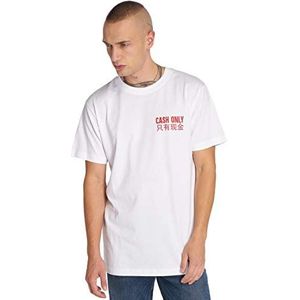 Mister Tee Cash Only T-shirt voor heren, wit, S